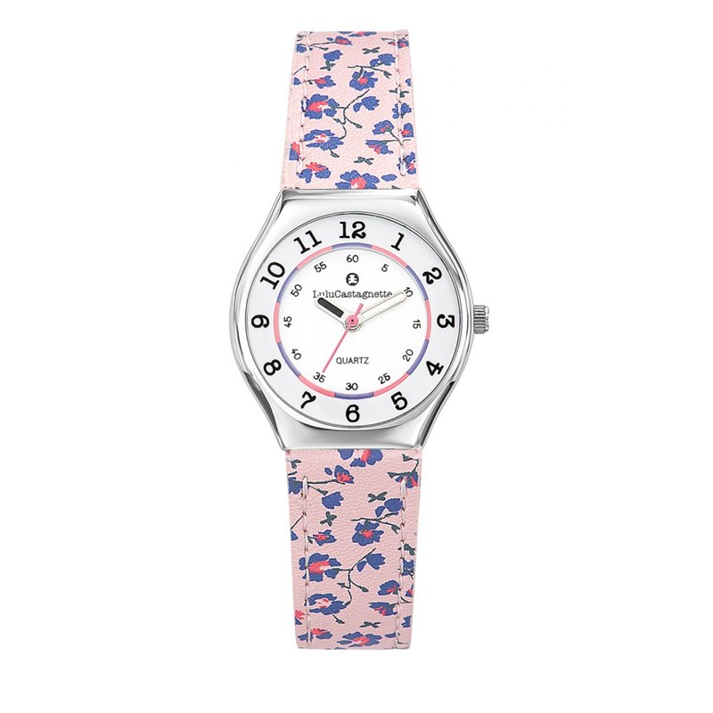 Montre Lulu Castagnette en Cuir Fille Rose