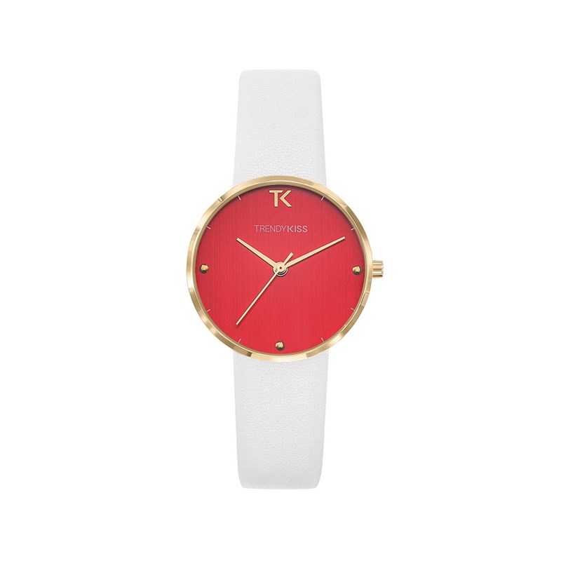 Montre Trendy Kiss en Cuir Femme Blanc