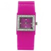 Montre Femme BELLOS bracelet Silicone Rose - vue V1