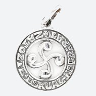 Pendentif croix basque ''Lauburu'' argent gravé
