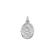 Pendentif Brillaxis ange ovale or blanc 18 carats 20X14