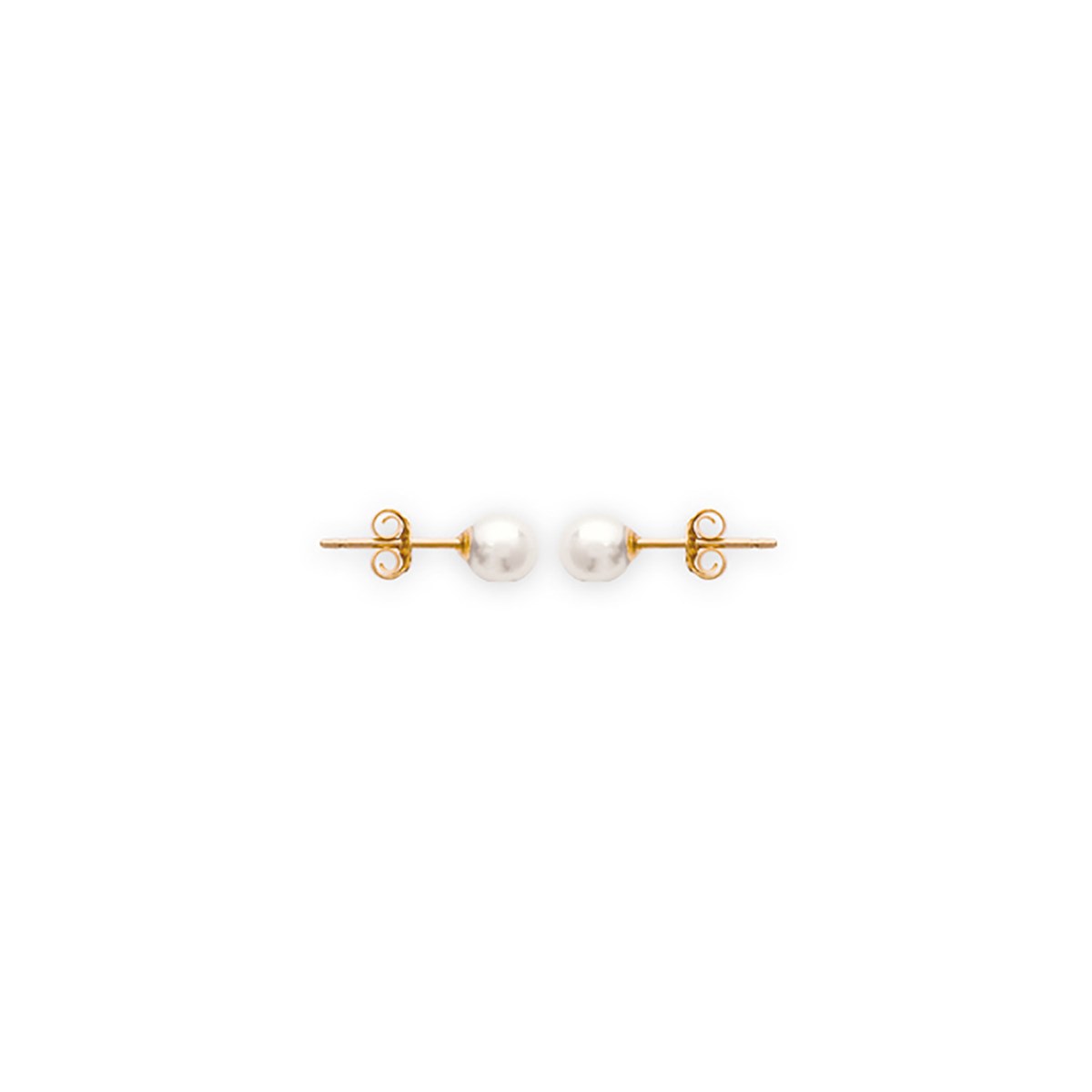 Boucles d'oreilles Brillaxis perles blanches 5mm - vue 2