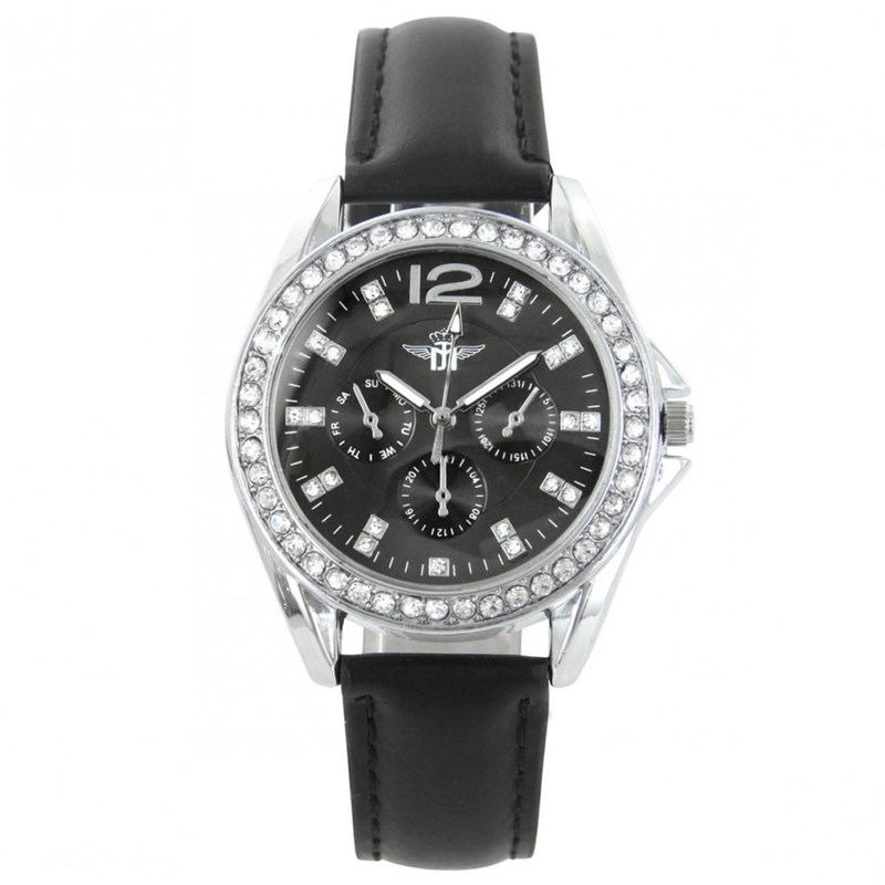 Montre Femme M. JOHN bracelet Cuir Noir