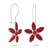 Bijoux de créateur Boucles d'oreille en pétales de corail et argent