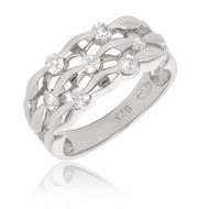 Bague argent rhodié avec cubic zirconia Argent 4.30grs