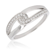 Bague argent rhodié avec cubic zirconia Argent 2.50grs