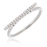Bague argent rhodié avec cubic zirconia Argent 1.40grs