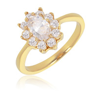 Bague marquise plaqué or avec cubic zirconia