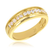 Bague plaqué or alliance avec cubic zirconia