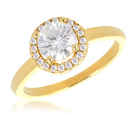 Bague plaqué or marquise solitaire avec cubic zirconia