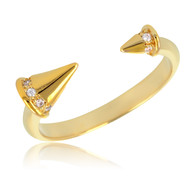 Bague plaqué or pointe avec cubic zirconia
