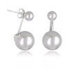 Boucles d'oreille argent rhodié boule - vue V1