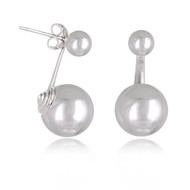 Boucles d'oreille argent rhodié boule