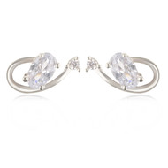 Boucles d'oreille argent rhodié avec cubic zirconia