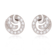 Boucles d'oreille argent rhodié forme ronde avec cubic zirconia