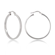 Boucles d'oreille Créole argent rhodié 35MM