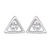 Boucles d'oreille argent rhodié triangle avec cubic zirconia - vue V1