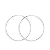 Boucles d'oreille Créole fines argent rhodié tube 20MM