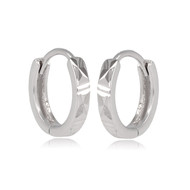 Boucles d'oreille Créole argent rhodié diamantée 20MM