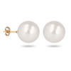 Boucles d'oreille plaqué or avec perle d'imitation de Majorque blanche 16MM - vue V1