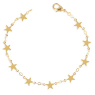 Bracelet plaqué or étoile 19cm