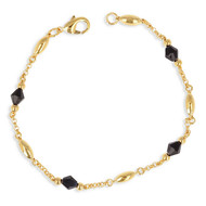 Bracelet plaqué or avec crystal noir 19cm