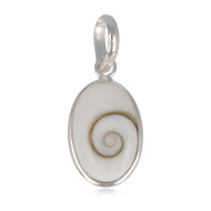 Pendentif argent rhodié forme ovale oeil sainte Lucie
