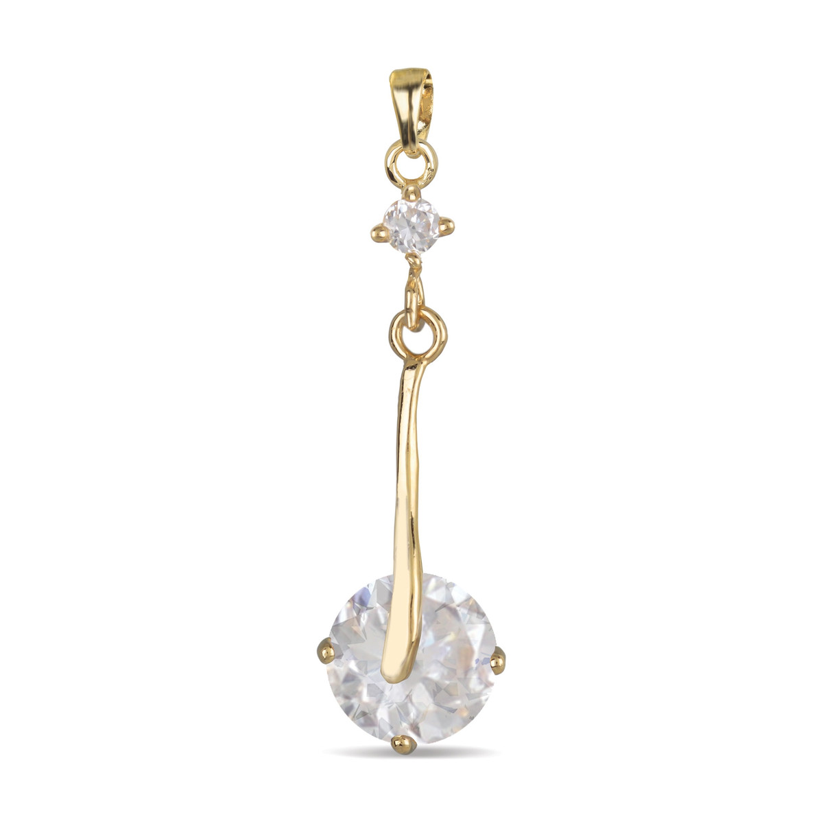 collier plaqué or avec pendentifs pierres fines