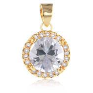 Pendentif plaqué or cercle avec cubic zirconia