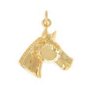 Pendentif plaqué or tête de cheval