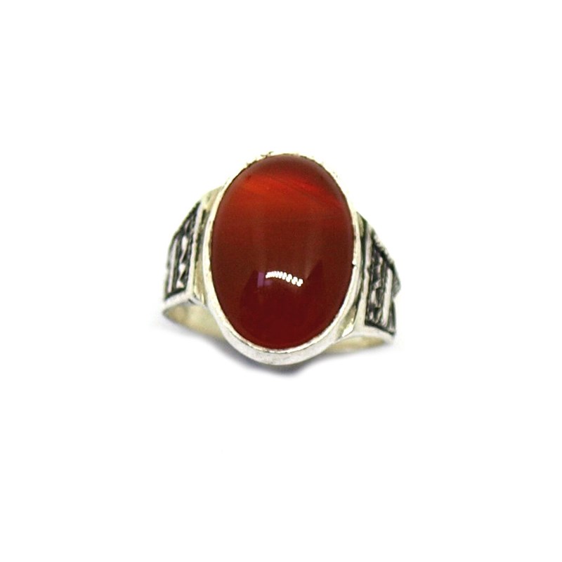 Bague touareg ovale cornaline rouge