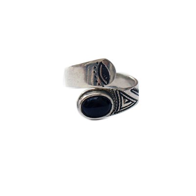Bague Touareg argent onyx - vue V2