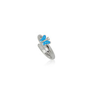 Bague argent 925 et papillon bleu