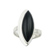 Bague argent agate noire