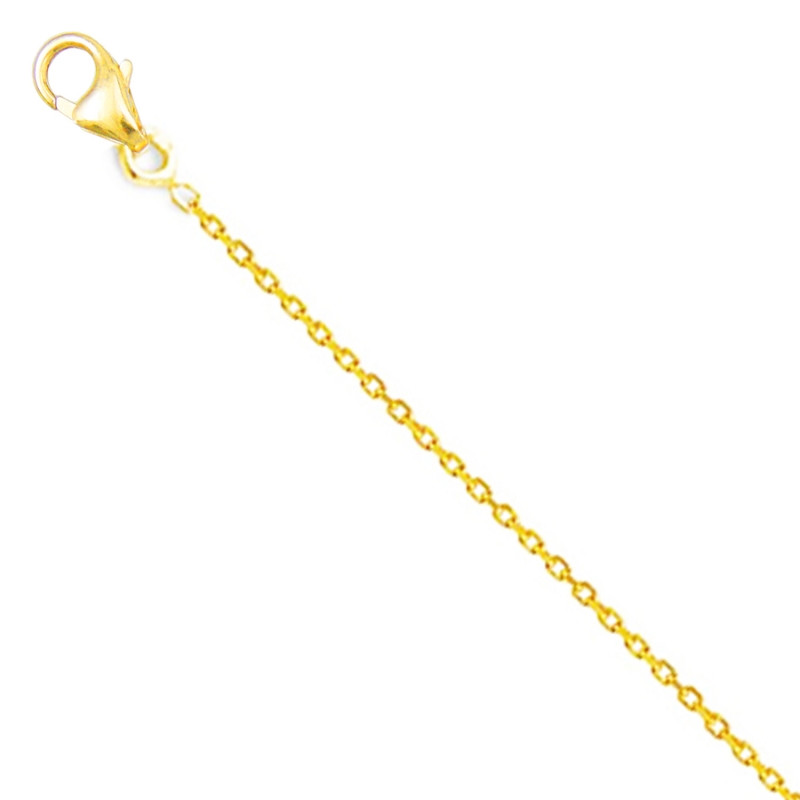 Collier Chaine Forçat Diamantée - Or Jaune - Femme ou Enfant - vue 2