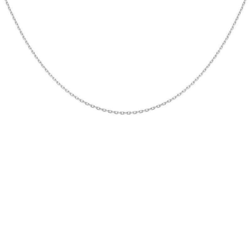Collier Chaine Forçat Diamantée - Or Blanc - Femme ou Enfant