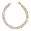 Bracelet Tresse 'Trois Ors' - Or Tricolore Jaune, Blanc et Rose - Femme - vue V1