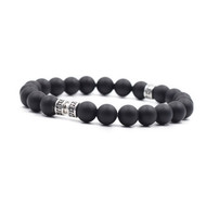 Bracelet Perles Onyx mat 8 mm