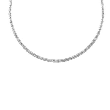 Collier Femme Maille Haricot - Or Blanc