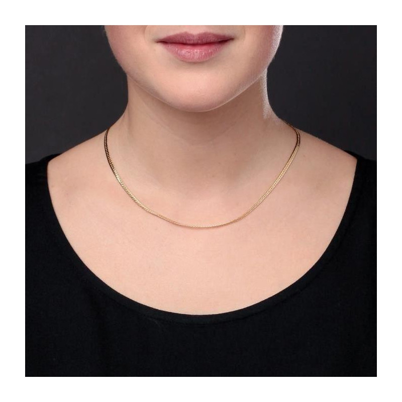 Collier Femme Maille Anglaise - Or Jaune - vue 2
