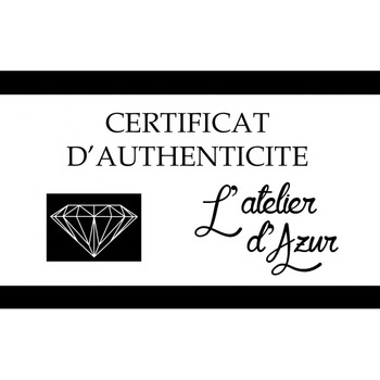 Genuine Yellow Gold Women's Necklace - Ring Motif - Paved with Zirconiums