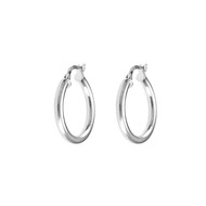 Boucles d'Oreilles Créoles Or Blanc