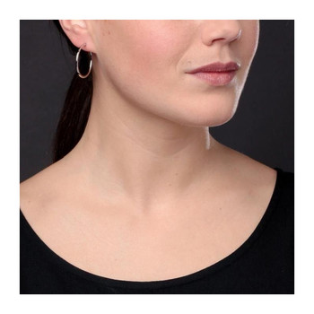 Boucles d'Oreilles Créoles Or Blanc