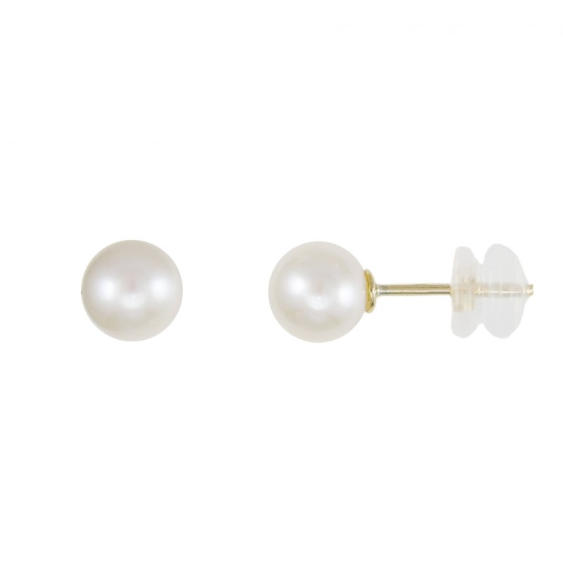 Boucles d'Oreilles Perles de Culture 0.60cm - Or Jaune - Femme ou Enfant