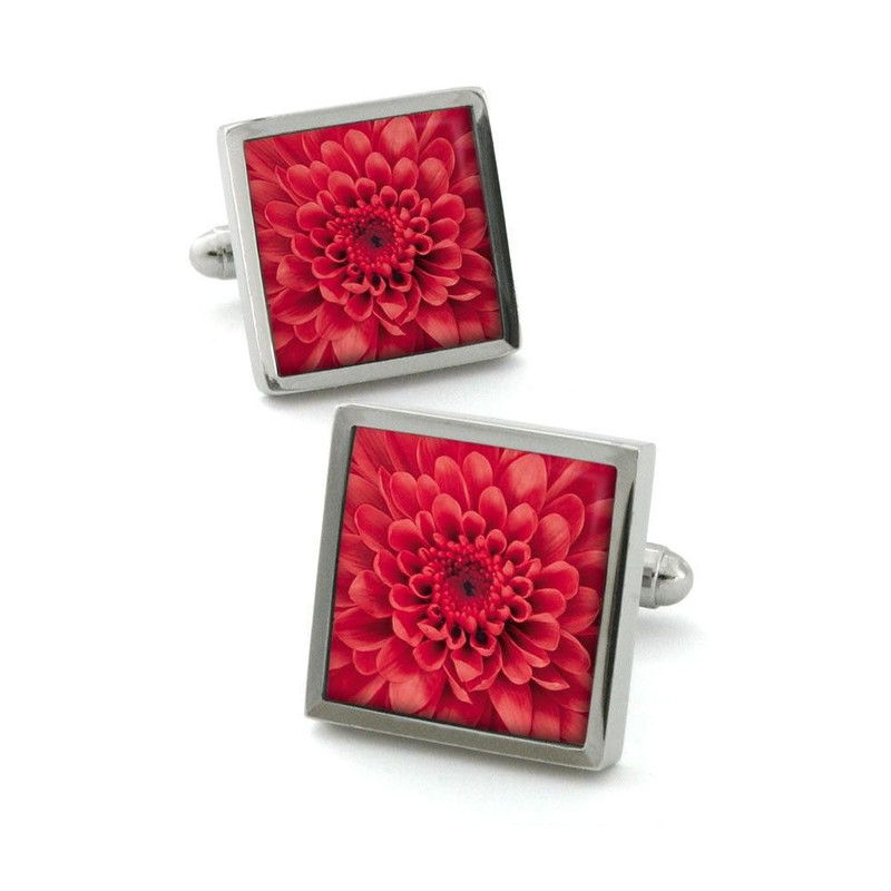 Boutons de manchette, Chrysanthemum rouge