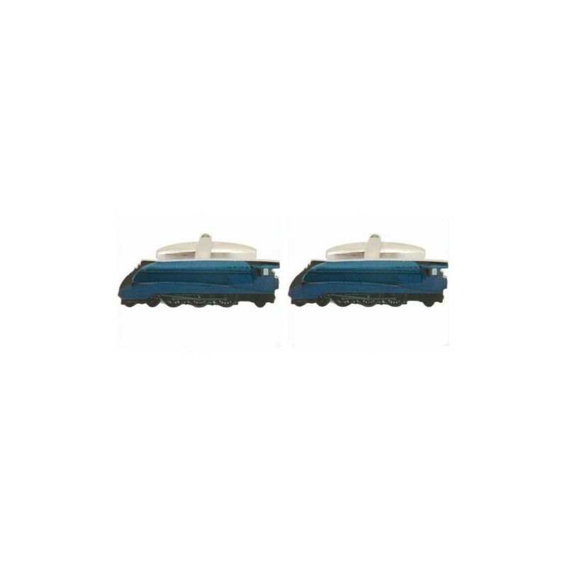 Boutons de manchette, Train Mallard steam bleu - vue 4