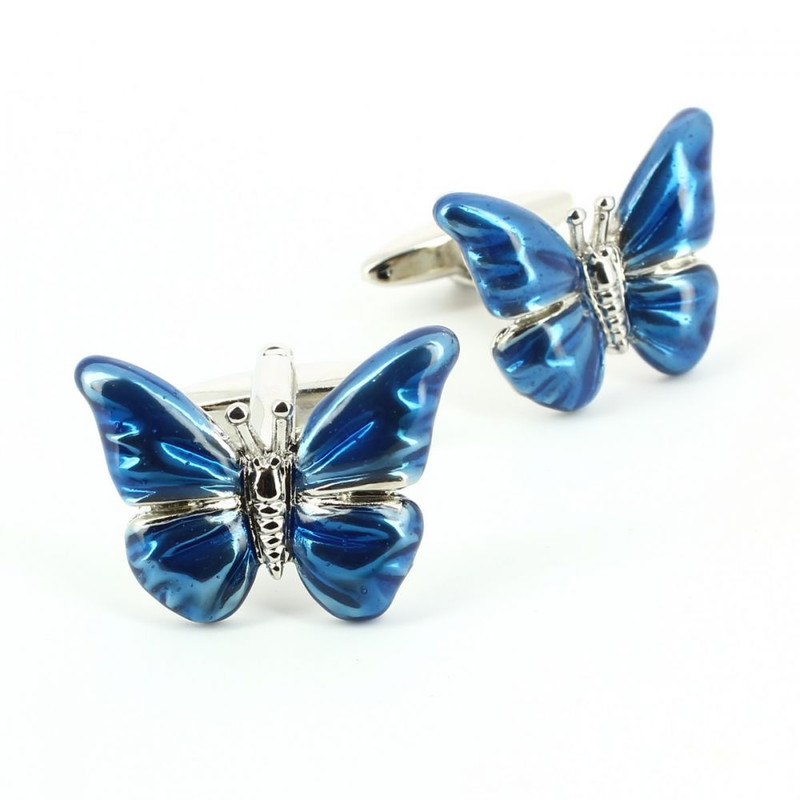 Boutons de manchette, Papillon bleu