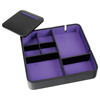 Valet de rangement, Dulwich, cuir doublé violet - vue V2