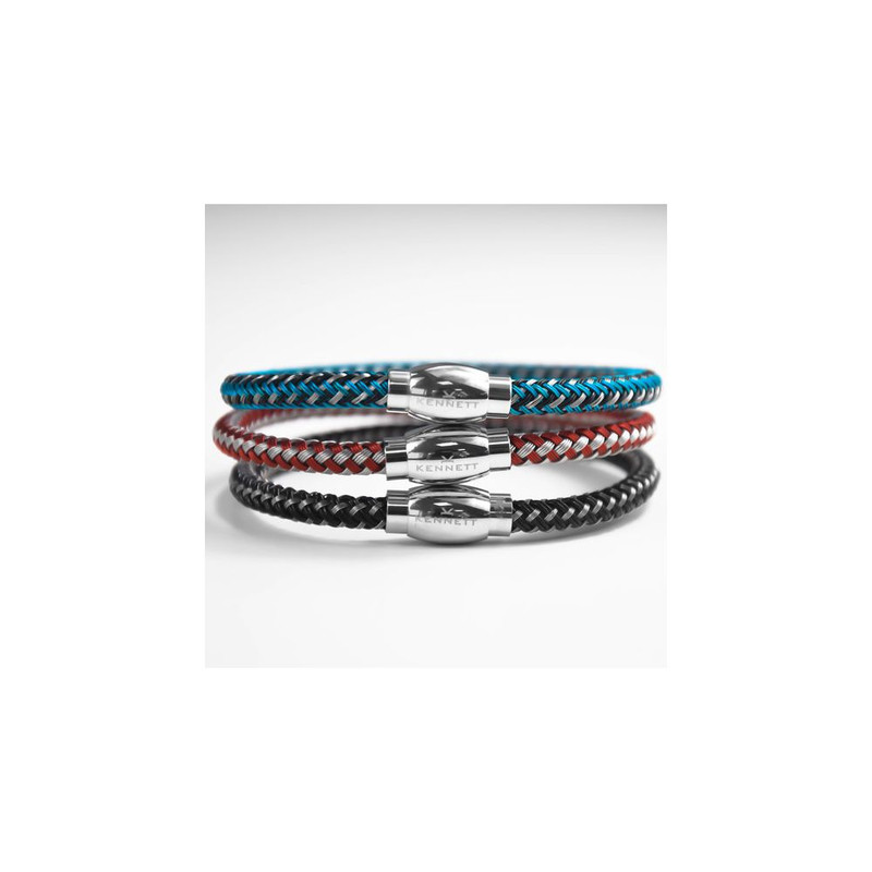 Bracelet, Kennett maille bleu et noir - vue 2