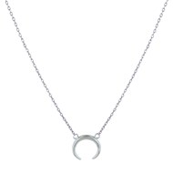 Collier Argent Rhodié Croissant de Lune - Petit Modèle